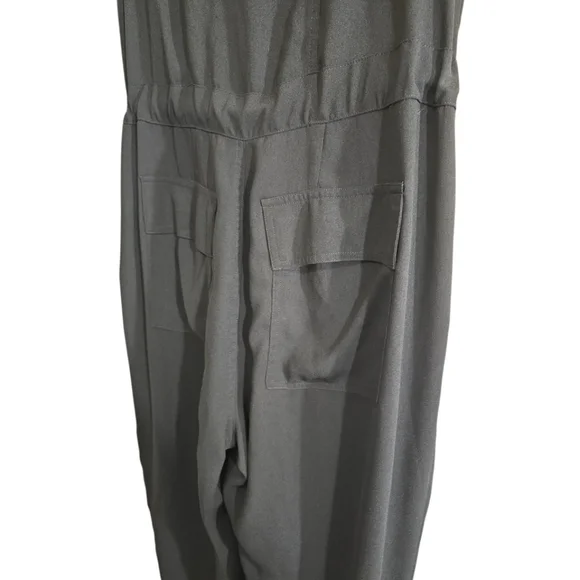 Cabi Caper Black Utility Belted Jumpsuit #5944 Medium Jogger Leg